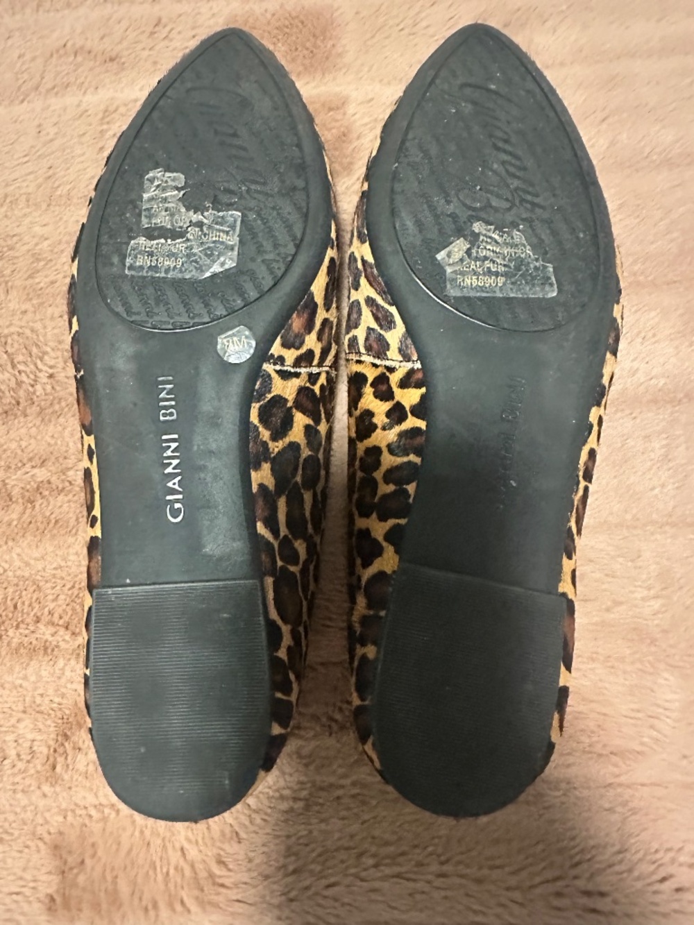 Gianni Bini Leopard Print Calf Hair Shoes - Picture 3 of 6